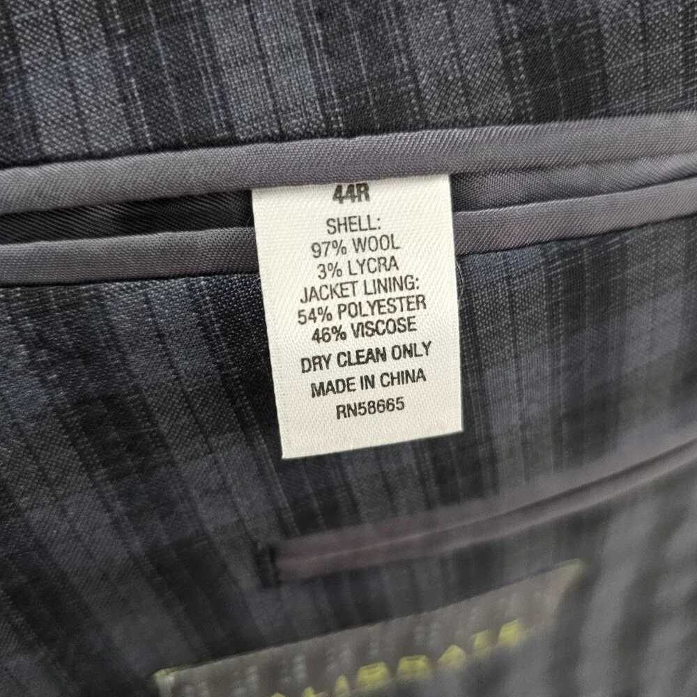 Calibrate 44R Blue Check 2-Button Sport Coat Blazer Jacket T136